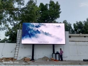 Outdoor SMD Screen installation at AMF PAC, Kamra by Smart One Technologies, featuring a large-format Hikvision P5 LED display.